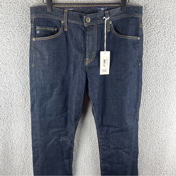 AG Adriano Goldschmeid Men's Dark Wash Size 32x34 Everett Slim Blue Jeans - Picture 14 of 14